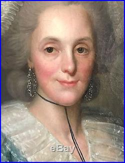 Portrait de femme huile sur toile vers 1780