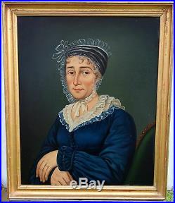 Portrait de femme sous la Restauration Huile sur toile XIXème siècle
