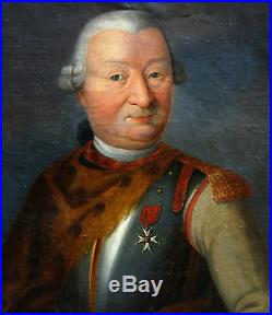 Portrait de gentilhomme en cuirasse vers 1735 Huile sur toile XVIIIème siècle