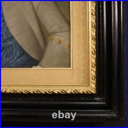 Portrait de gentilhomme tableau ancien huile sur toile peinture 19ème siècle