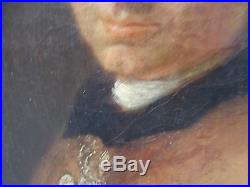 Portrait gentilhomme XVIIIe tableau ancien huile sur toile