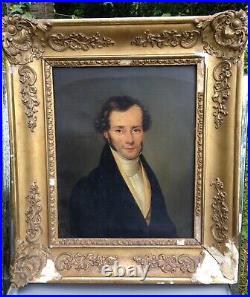 Portrait homme, huile sur toile 1830, signée Alexandre Bally (1764-1835)