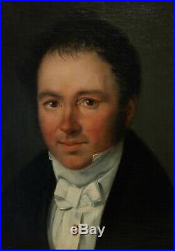 Portrait homme vers 1830, romantisme, epingle, foulard, cravate, empire