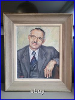 Portrait huile sur toile signé J. Adam 53