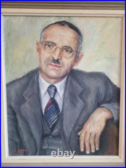 Portrait huile sur toile signé J. Adam 53