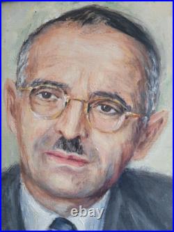 Portrait huile sur toile signé J. Adam 53