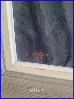 Portrait huile sur toile signé J. Adam 53