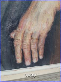 Portrait huile sur toile signé J. Adam 53