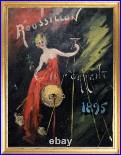 Projet original publicitaire Roussillon Torrent 1895 huile sur toile (11)