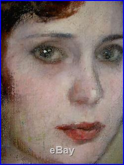 Rafael Martinez Padilla Grand Portrait H/t Femme Art Deco 1926 Retrato Pintura