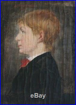 RARE Alfred BOUCHER (1850-1934). 2 portraits de 1878. Beaux cadres Art -Nouveau