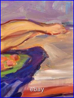 RAYMOND ESPINASSE L' Odalisque. Peinture huile sur toile marouflée sur bois