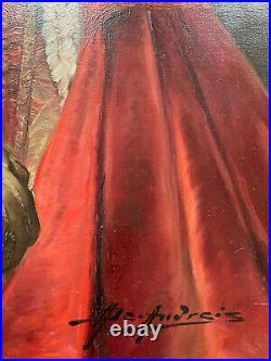 Rare Alex de Andreis mousquetaire grande peinture signée huile sur toile 1900