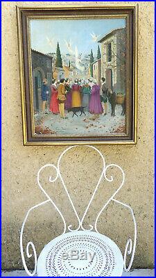 Rare Annonciation Provençale 1900. Grand Toile Impressionniste & Symboliste