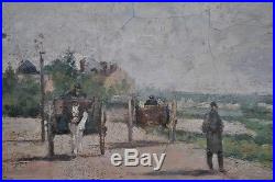 Rarissime Impressionnisme Pissarro Pontoise Oise signé Edmond Beliard 1832-1912