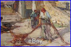Retour de Pêche, Huile sur toile de Louis BONAMICI (1878-1966)