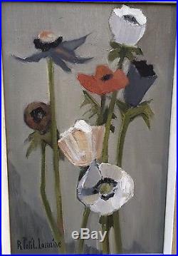 Robert PETIT LORRAINE (1920-2006) Huile sur toile Bouquet de fleurs (v)