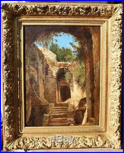 Ruines, Capri, Italie, tableau, paysage, antiquité, Grand Tour, Hubert Robert