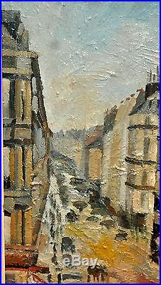 Signée C. Pissarro. Huile Sur Toile. Rue Pariesienne