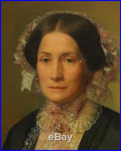 Scipion Rolland portrait de femme Huile sur toile du XIXème siècle Second Empire