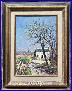 Small Landscape House Sky Forest, Original Antique Oil painting, Framed, Signed Small Landscape House Sky Forest, Original Antique Oil painting, Framed, Signed