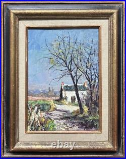 Small Landscape House Sky Forest, Original Antique Oil painting, Framed, Signed Small Landscape House Sky Forest, Original Antique Oil painting, Framed, Signed