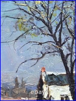 Small Landscape House Sky Forest, Original Antique Oil painting, Framed, Signed Small Landscape House Sky Forest, Original Antique Oil painting, Framed, Signed