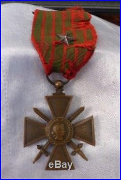 Soldat de la Première Guerre Mondiale & sa Croix de Guerre avec étoile Portrait