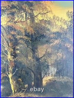 Sublime Huile sur Toile Signée Jackson Dans Ancien Cadre Doré Rivière Forêt Sublime Huile sur Toile Signée Jackson Dans Ancien Cadre Doré Rivière Forêt