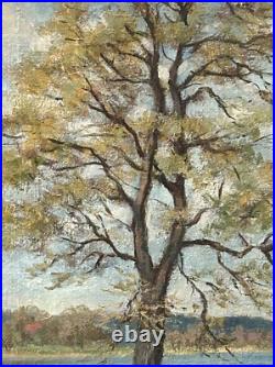 Sunny Landscape Scenariy Boat Trees Nature Sky, Impressionism, Antique Oil Sunny Landscape Scenariy Boat Trees Nature Sky, Impressionism, Antique Oil
