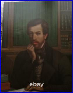 Sup. Grand portrait d'un écrivain, déb. XIXè, huile sur toile parfait état Sup. Grand portrait d'un écrivain, déb. XIXè, huile sur toile parfait état