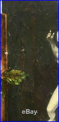 Superbe Tableau XIX° (1892) signé A. Vernay Allégorie des Beaux Arts à restaurer