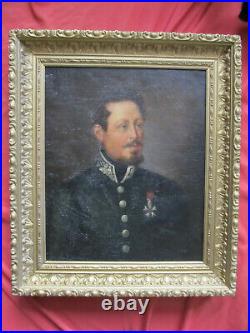 Superbe école Française du XIX e portrait d'officier à la légion d'honneur