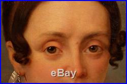 Superbe portrait dune dame de qualité dépoque Empire -1800