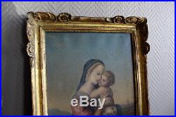Superbe tableau huile sur toile époque 19eme figurant une femme à l'enfant/ALB1