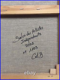 TABLEAU HUILE sur Toile Signé Abstrait contemporain SALON des INDÉPENDANTS