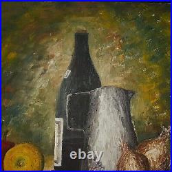 TABLEAU NATURE MORTE HUILE SUR TOILE signé