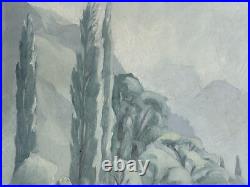 TERLIKOWSKI Antique Original Mountain Landscape Garden Oil Painting, Framed