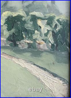 TERLIKOWSKI Antique Original Mountain Landscape Garden Oil Painting, Framed