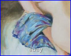 T. Wilson huile/ toile 50x60 Jeune Femme Nue oil painting nude woman