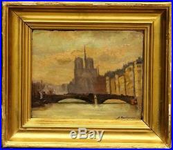 Tableau 19ème sur toile Nôtre-Dame Paris impressionnisme