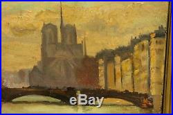 Tableau 19ème sur toile Nôtre-Dame Paris impressionnisme
