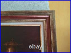 Tableau Ancien Huile Peinture Ecole Francaise Lapin Lievre Fruit Baroque XIX 19