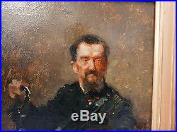 Tableau Ancien Huile Portrait Homme Canne EMILE AUGUSTE CAROLUS DURAN XIXe 1893