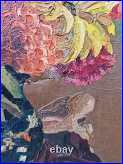 Tableau Ancien Huile Sur Toile Bouquet De Fleurs Tableau Ancien Huile Sur Toile Bouquet De Fleurs