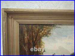 Tableau Ancien Huile Sur Toile École Barbizon 19e Lucien Felix Henry