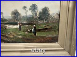 Tableau Ancien Huile Sur Toile École Barbizon 19e Lucien Felix Henry