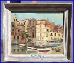 Tableau Ancien Huile Sur Toile Martigues Ecole Provencale Venise