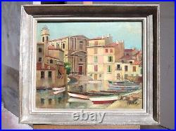 Tableau Ancien Huile Sur Toile Martigues Ecole Provencale Venise