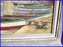 Tableau Ancien Huile Sur Toile Martigues Ecole Provencale Venise